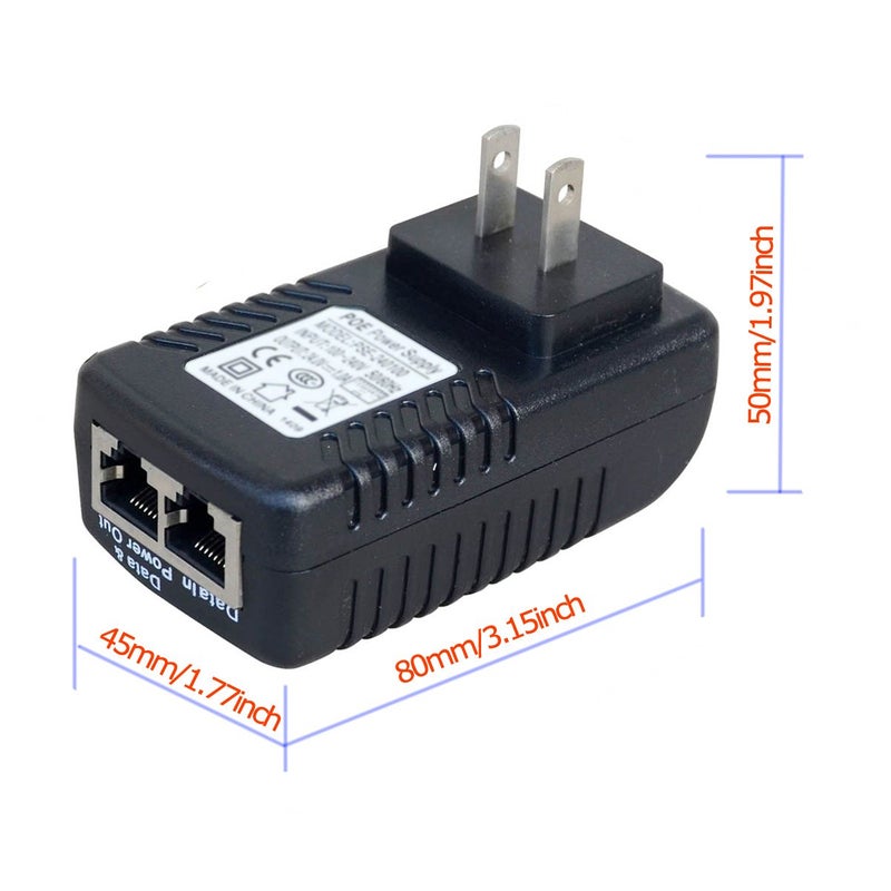 ANVISION 2-Pack 48V 0.5A PoE Power Adapter Supply Injector Ethernet, IEEE 802.3af Compliant, 10/100Mbps, for IP Voip Phones Cameras AP and More - Image 5